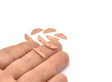 Semi Circle Charm, 24 Copper Half Moon Blanks With 1 Hole, Findings, Pendants (14x5x0.80mm) M03033