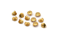 Brass Back Stoppers, 250 Raw Brass Earring Studs Back Stoppers (6mm) A0645