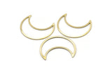 Brass Moon Crescent, 4 Raw Brass Moon Blanks, Stamping Blanks (35x15x0.80mm) M03082