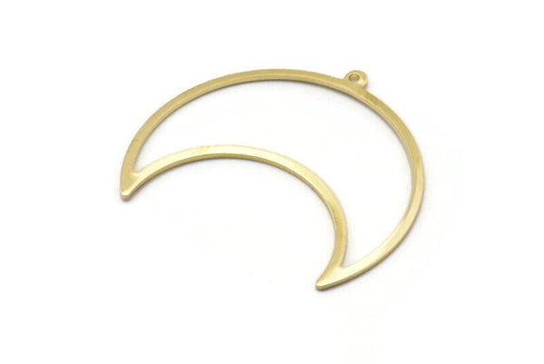 Pirinç Ay Tılsımı, 1 Döngülü 4 Ham Pirinç Ay Hilal Tılsımı (35x18x0,80 mm) M03084