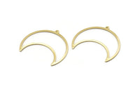 Pirinç Ay Tılsımı, 1 Döngülü 4 Ham Pirinç Ay Hilal Tılsımı (35x18x0,80 mm) M03084