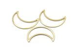 Brass Moon Crescent, 6 Raw Brass Moon Blanks, Stamping Blanks (33x13x0.80mm) M03080
