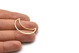 Brass Moon Crescent, 6 Raw Brass Moon Blanks, Stamping Blanks (33x13x0.80mm) M03080