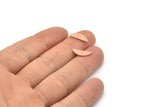 Semi Circle Blank, 24 Raw Copper Half Moon Blanks, Findings, Stamping Blanks (5x14x0.80mm) M03032