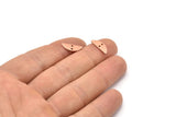 Semi Circle Charm, 24 Raw Copper Half Moon Charms With 2 Holes, Blanks, Stamping Blanks (5x14x0.80mm) M03031