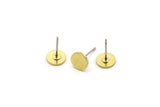 Brass Round Earring, 18 Raw Brass Round Stamping Earring, Findings (7x0.80mm) M01647 A2472