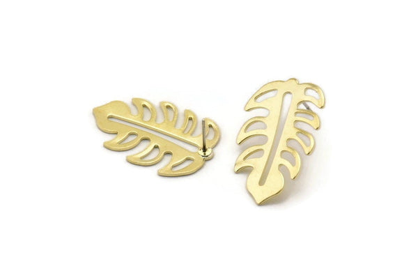 Brass Leaf Earring, 4 Raw Brass Leaf Earring, Brass Earring, Stamping Blanks (30x20x0.80mm) M01698 A2464