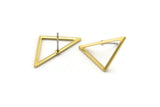Brass Triangle Earring, 12 Raw Brass Open Triangle Ring Earring (25x13x1mm) M01696 A2473