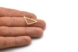 Brass Triangle Earring, 12 Raw Brass Open Triangle Ring Earring (25x13x1mm) M01696 A2473