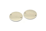 Steel Round Charm, 12 Stainless Steel Round Charms With 2 Holes (20x0.70mm) M02875