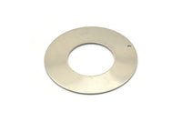 Steel Round Charm, 6 Stainless Steel Round Charms With 1 Hole (40x0.70mm) M02890