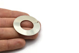 Steel Round Charm, 6 Stainless Steel Round Charms With 1 Hole (40x0.70mm) M02890