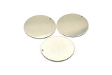 Steel Round Charm, 4 Stainless Steel Round Charms With 1 Hole (35x0.70mm) M02696
