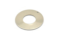 Steel Round Charm, 4 Stainless Steel Round Charms With 1 Hole (35x0.70mm) M02877