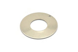 Steel Round Charm, 4 Stainless Steel Round Charms With 1 Hole (35x0.70mm) M02877