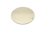 Steel Round Charm, 4 Stainless Steel Round Charms With 2 Holes (35x0.70mm) M02337