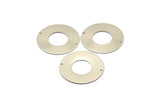 Steel Round Charm, 4 Stainless Steel Round Charms With 2 Holes (35x0.70mm) M02697