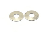 Steel Round Charm, 8 Stainless Steel Round Charms With 2 Holes (25x0.70mm) M02894