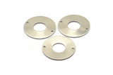 Steel Round Charm, 8 Stainless Steel Round Charms With 2 Holes (25x0.70mm) M02894