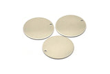 Steel Round Charm, 8 Stainless Steel Round Charms With 1 Hole (25x0.70mm) M02883