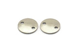 Steel Round Charm, 50 Stainless Steel Round Charms With 2 Holes (10x0.70mm) M02886