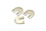 Steel U Shaped Charm, 24 Steel U Shaped Charms With 3 Holes (15x0.70mm) M02888