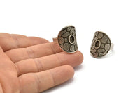 Gümüş Kraliyet Yüzüğü, Antik Gümüş Kaplama Pirinç Kraliyet Yüzükleri, 1 Taş Ayarlı - Ped Boyutu 4x6mm N1893 H1532