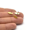 Brass Oval Earring, 12 Raw Brass Oval Shaped Stud Earrings (12x5x0.80mm) M01999 A2512