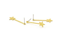 Pirinç Yıldız Küpe, 10 Ham Pirinç Yıldız Küpe (30x9x0,80 mm) M02053 A2505