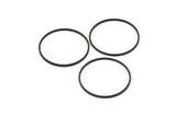 Black Circle Connectors - 12 Oxidized Brass Black Circle Connectors (30x1x1mm) BS 1089 S182