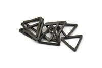 Black Triangle Charm - 50 Oxidized Brass Black Triangle Charms (15x1.2mm) D0107 S475