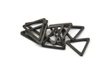 Black Triangle Charm - 50 Oxidized Brass Black Triangle Charms (15x1.2mm) D0107 S475