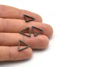 Black Triangle Charm - 50 Oxidized Brass Black Triangle Charms (15x1.2mm) D0107 S475