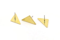 Brass Triangle Earring, 10 Raw Brass Triangle Stud Earrings (19x10x1mm) M01685 A2482