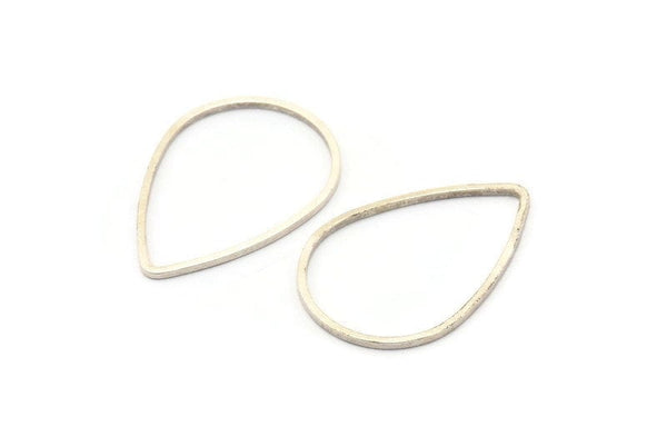 Silver Drop Connector, 50 Antique Silver Plated Brass Drop  Connectors (17x25x0.8mm) BS 1136 H0664