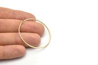 Brass Circle Earring, 10 Raw Brass Circle Stud Earrings (42x1x1mm) BS 1085 A1746