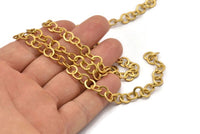 Brass Rolo Chain,2 M Raw Link Brass Chain (7mm) Bs 1001