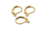 Brass Leverback Earring, 50 Raw Brass Plain Leverback Earring Findings (16x10mm) Bs 1102--A0896