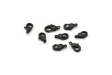 Black Parrot Clasp, 24 Oxidized Black Brass Lobster Claw Clasps (9x5x2.5mm) A0719 S1160