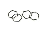 Black Hexagon Ring Charm, 25 Oxidized Brass Black Hexagon Shaped Ring Charms (18x0.8mm) Bs 1174 S205