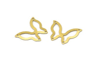 Brass Butterfly Connector, 50 Raw Brass Butterfly Connectors With 4 Holes, Charms, Earrings (23x18x0.40mm) B0311
