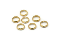 10mm Circle Connector, 50 Raw Brass Circle Ring Connector With 2 Holes, Findings (10x2.5mm) BS 1851