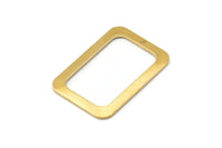 Brass Rectangle Charm, 8 Raw Brass Rectangle Charms With 1 Hole Earrings, Findings (30x21x1mm) D1157