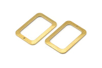 Brass Rectangle Charm, 8 Raw Brass Rectangle Charms With 1 Hole Earrings, Findings (30x21x1mm) D1157