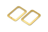 Brass Rectangle Charm, 8 Raw Brass Rectangle Charms With 1 Hole Earrings, Findings (30x21x1mm) D1157