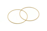 60mm Circle Connectors - 12 Raw Brass Circle Connectors (60x1x1mm) Bs 1105