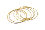 60mm Circle Connectors - 12 Raw Brass Circle Connectors (60x1x1mm) Bs 1105