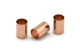 Rose Gold Tube Beads, 5 Rose Gold Plated Brass Tubes (12x18mm) Bs 1473 Q0048