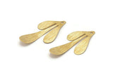 Brass Leaf Charm, 24 Raw Brass Textured Leaf Charm Earrings With 1 Hole, Findings (35x17x0.50mm) D845
