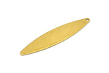 Brass Marquise Charm, 12 Raw Brass Marquise Shape Stamping Blank Charms With 1 Hole Earrings, Findings (55x12x0.80mm) B0287
